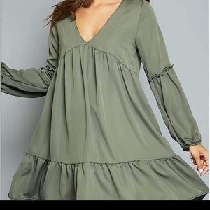 Peach Love California Olive Green Dress